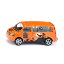 1070 Siku VW Multivan Orange mit Stickern Dino Blister Verpackung