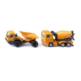 1692 Siku Baustellen Set gelb Dumper und Betonmischer