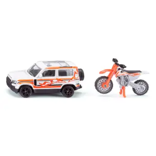 1114 Siku Land Rover Defender mit KTM SX-F 450 PKW