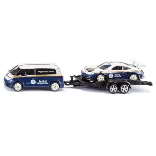 2569 Siku 1:55 Volkswagen ID. Buzz mit Porsche 911 GT3 RS auf Anhänger