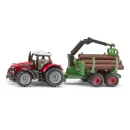 1134 Siku Massey Ferguson mit Forstanhänger