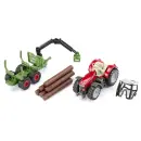 1134 Siku Massey Ferguson mit Forstanhänger