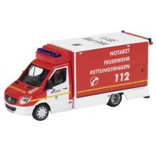 25710 SCHUCO 1:87 MB Sprinter II RTW FW Feuerwehr Mönchengladbach 