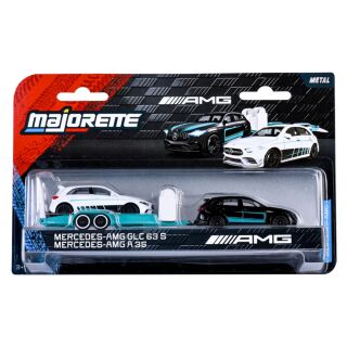 Mercedes-AMG GLC 63 S mit Mercedes-AMG A 35 und Anhänger